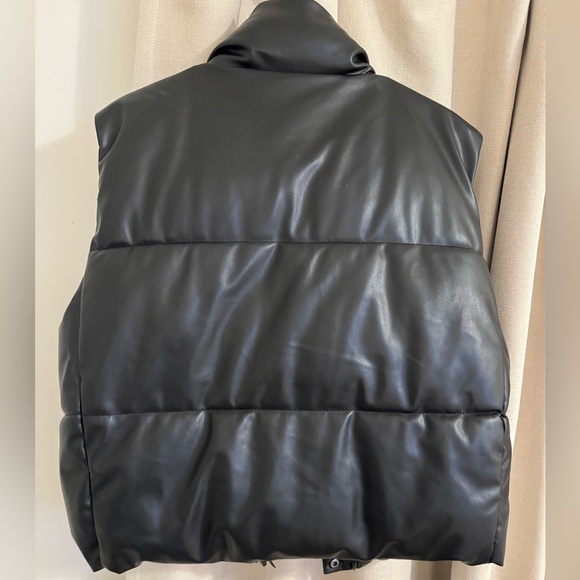 Zara Leather Puffer Vest - Picture 2 of 3